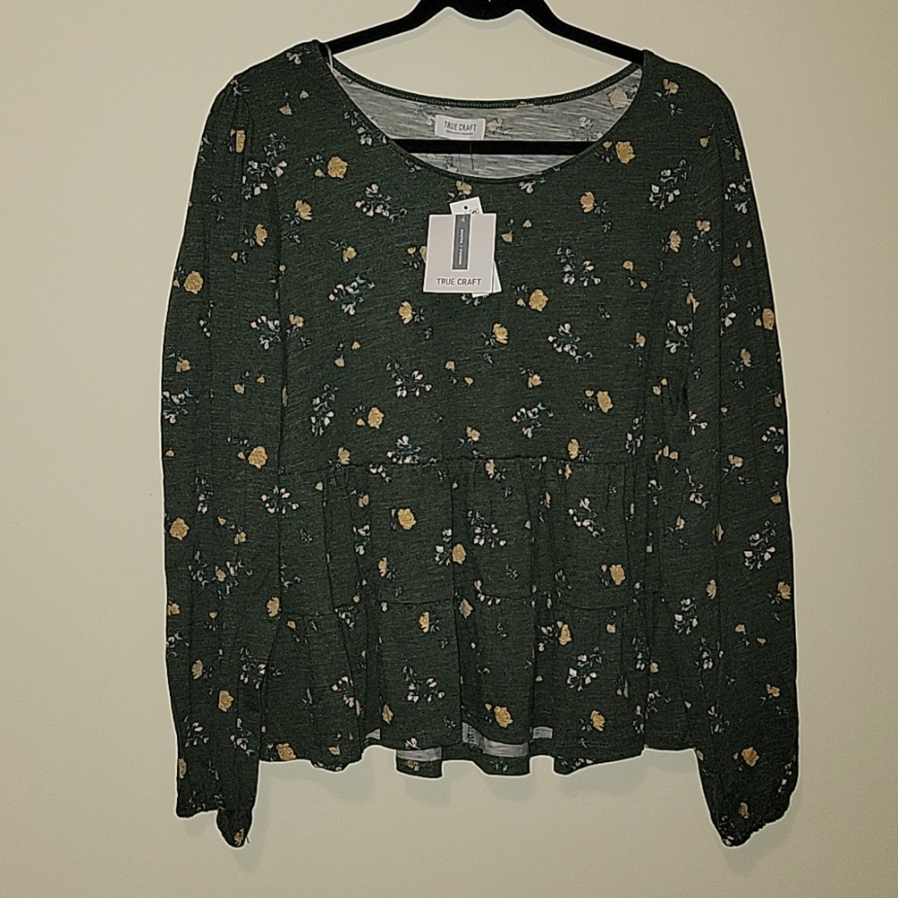 True Craft boho top. Olive Green. New! Size XL